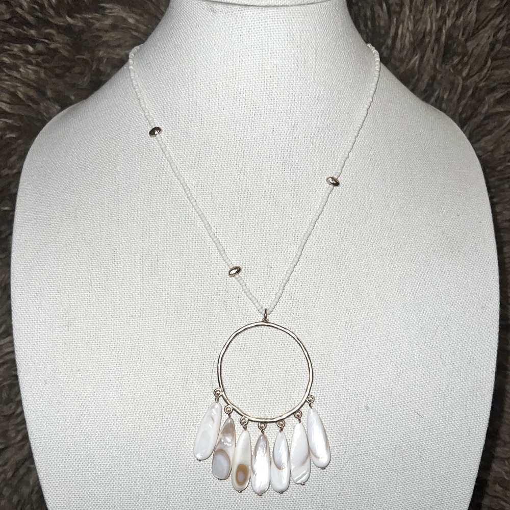 J Jill Mother of Pearl and Goldtone Long Necklace NWT